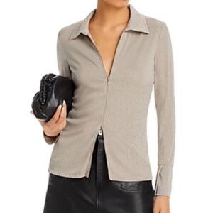 French Connection Paula Double Zip Top Color Fungi Size S